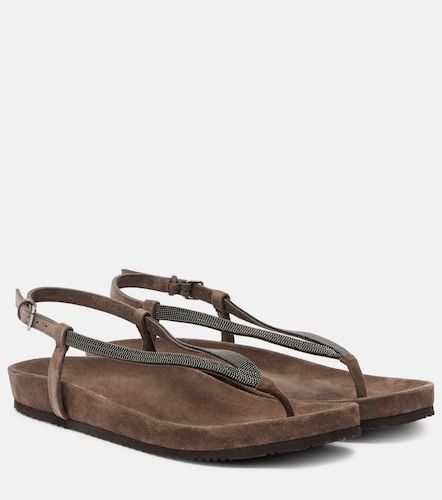 Monili suede thong sandals - Brunello Cucinelli - Modalova