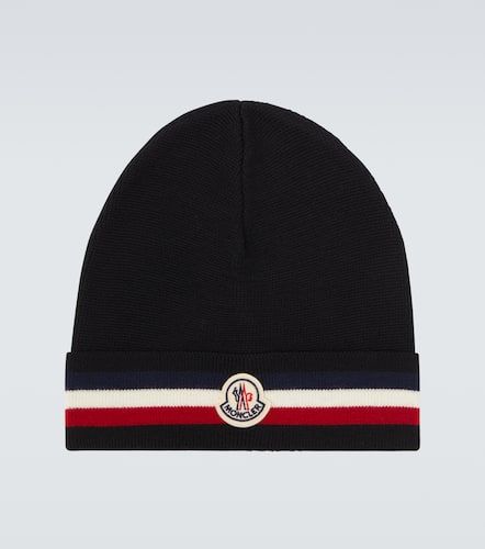 Moncler Logo virgin wool beanie - Moncler - Modalova