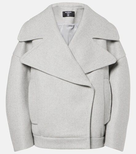 Abrigo marinero oversized de lana y cachemir - Balmain - Modalova