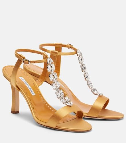 Sandali in raso con cristalli - Manolo Blahnik - Modalova