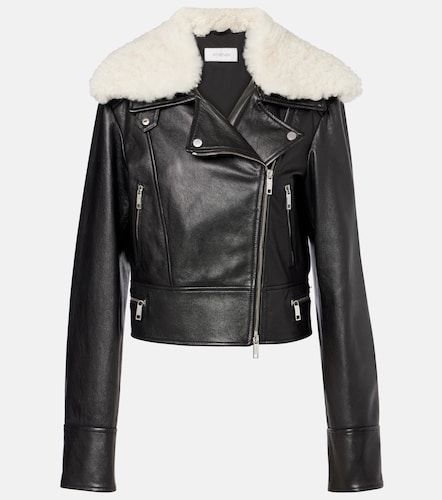 Toscana shearling-trimmed leather jacket - Sportmax - Modalova