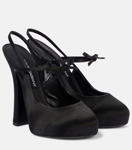 Vally satin slingback platform pumps - Dolce&Gabbana - Modalova