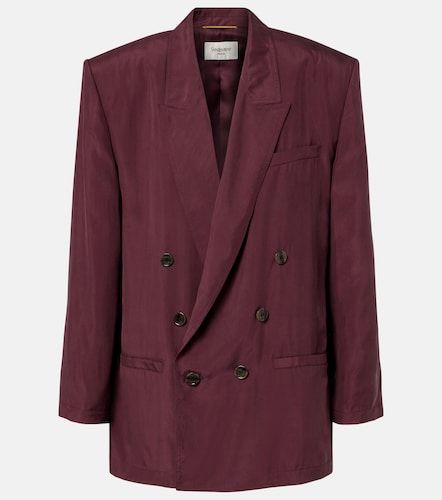 Double-breasted silk blazer - Saint Laurent - Modalova