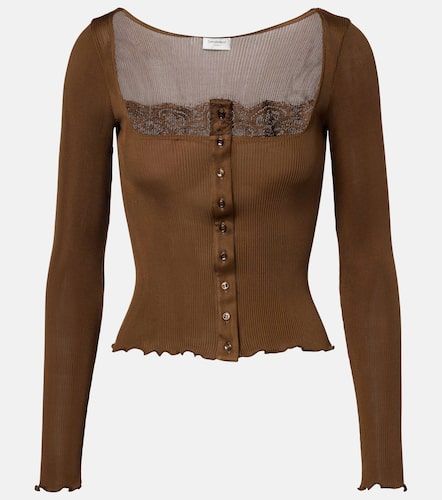 Top aus Seiden-Jersey mit Spitze - Saint Laurent - Modalova