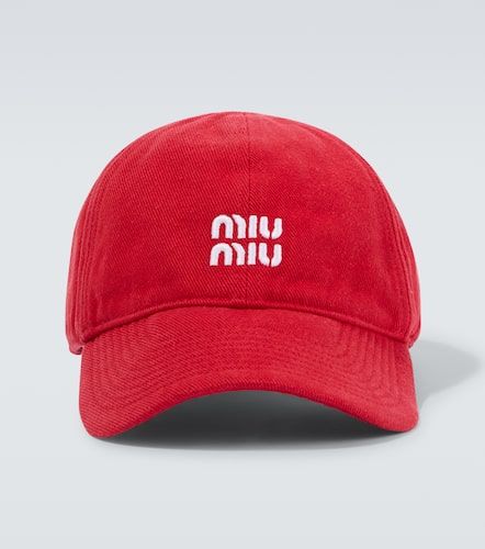 Miu Miu Gorra de denim con logo - Miu Miu - Modalova