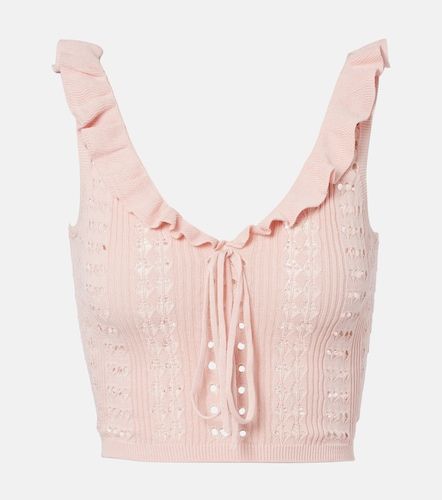 Aya Muse Ruffled pointelle crop top - Aya Muse - Modalova