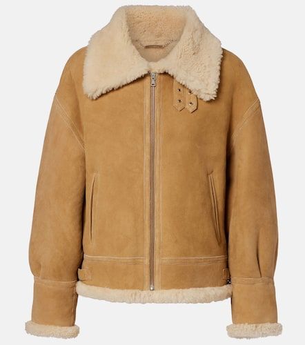 Portia shearling-lined suede jacket - Nour Hammour - Modalova