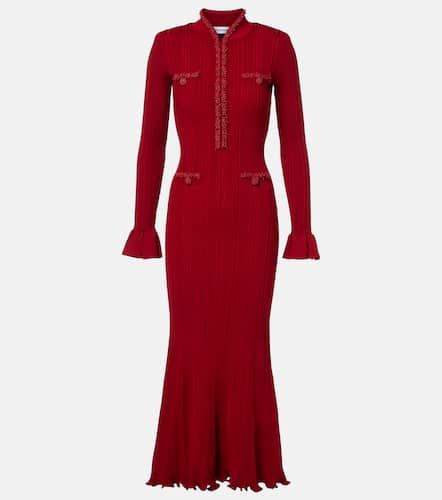 Beaded ribbed-knit midi dress - Self-Portrait - Modalova