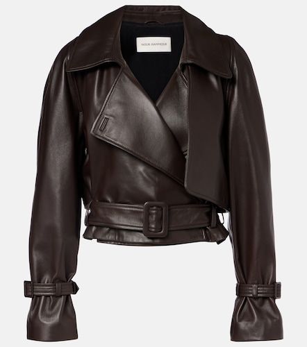 Hatti cropped leather jacket - Nour Hammour - Modalova