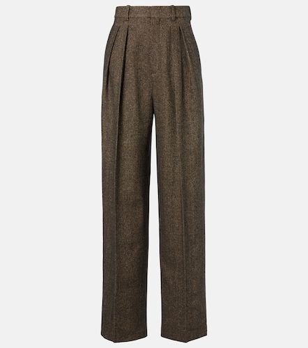 Herringbone wool-blend wide-leg pants - Saint Laurent - Modalova