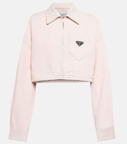 Prada Logo cropped denim jacket - Prada - Modalova