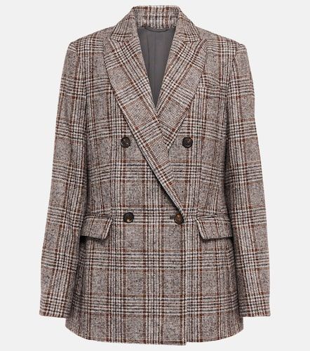 Blazer in misto lana a quadri - Brunello Cucinelli - Modalova