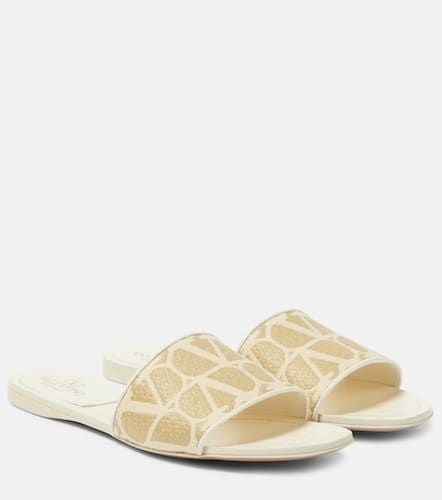 Toile Iconographe raffia slides - Valentino Garavani - Modalova