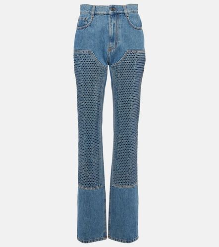 Jeans regular a vita alta con cristalli - Area - Modalova