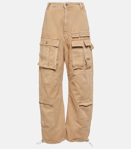 High-rise wide-leg denim cargo pants - Sportmax - Modalova