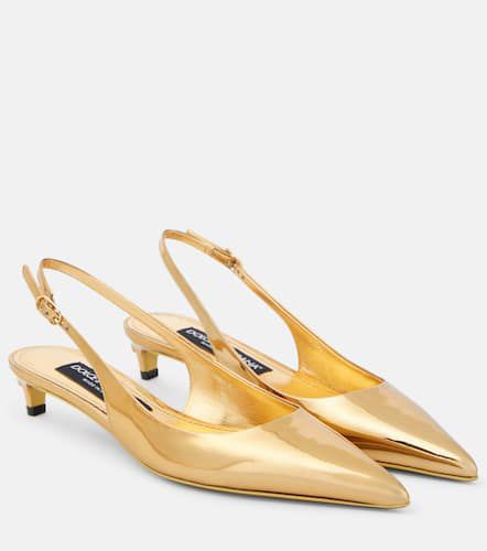 Pumps slingback in vernice metallizzata - Dolce&Gabbana - Modalova