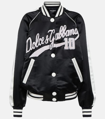 Logo satin varsity jacket - Dolce&Gabbana - Modalova