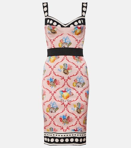 Abito corto Capri in misto seta con stampa - Dolce&Gabbana - Modalova