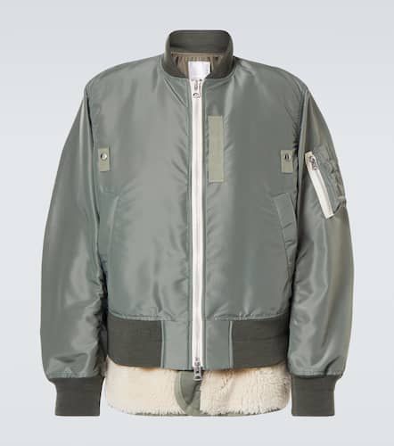 Faux shearling-trimmed bomber jacket - Sacai - Modalova