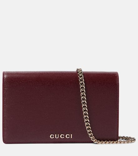 Cartera con cadena Script de piel - Gucci - Modalova