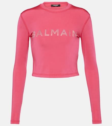 Embellished cropped rashguard - Balmain - Modalova