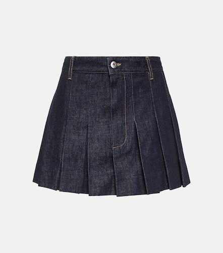 Pleated denim miniskirt - Bottega Veneta - Modalova