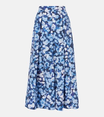 Falda midi de algodón floral plisada - Erdem - Modalova