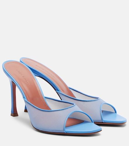 Alexa leather-trimmed mesh mules - Amina Muaddi - Modalova