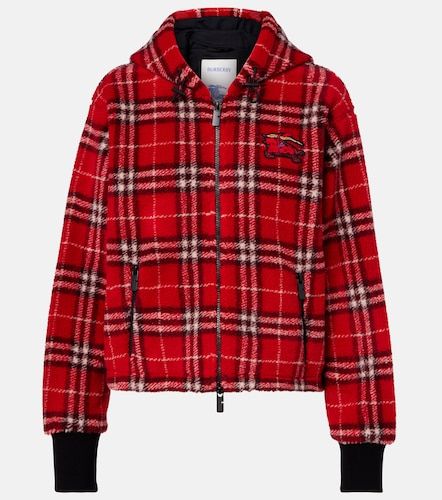 Check hooded wool-blend jacket - Burberry - Modalova