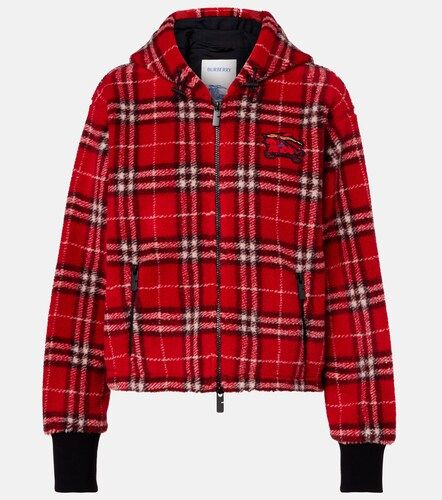 Check hooded wool-blend jacket - Burberry - Modalova