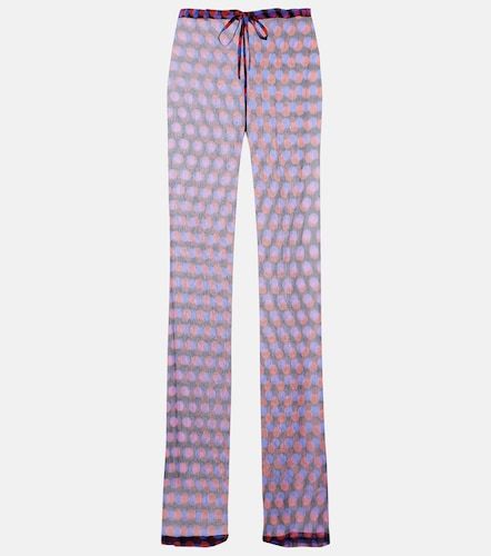 Polka-dot silk straight pants - Dries Van Noten - Modalova