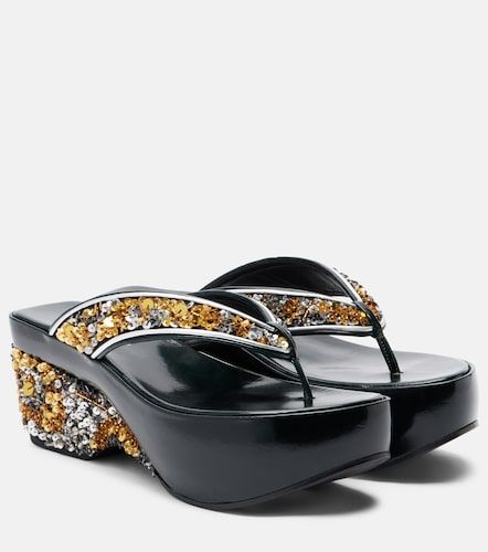 Sequined wedge thong sandals - Dries Van Noten - Modalova