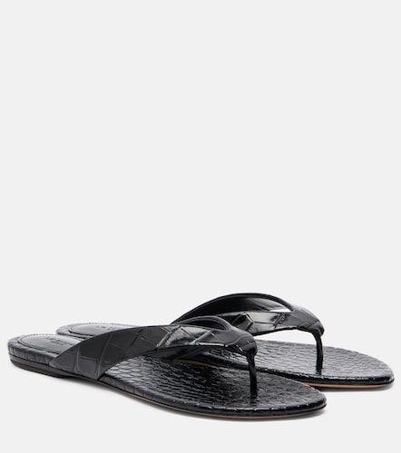 Croc-effect leather thong sandals - Le Monde Beryl - Modalova