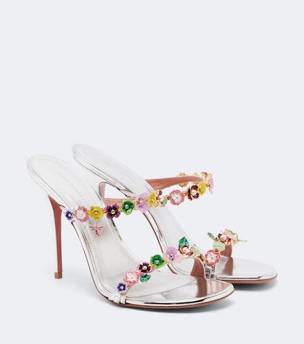 Vittoria embellished leather sandals - Amina Muaddi - Modalova