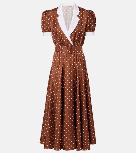 Vestido midi de sarga de seda con lunares - Rodarte - Modalova