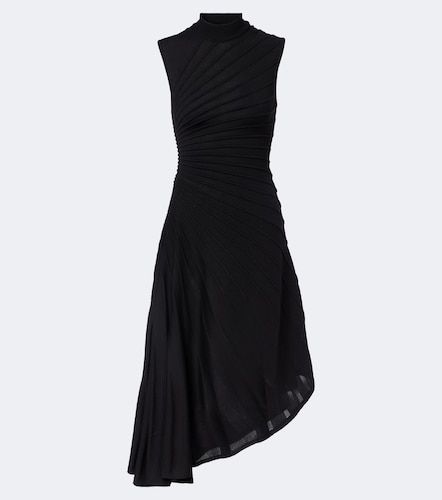 Asymmetric virgin wool midi dress - Alaia - Modalova