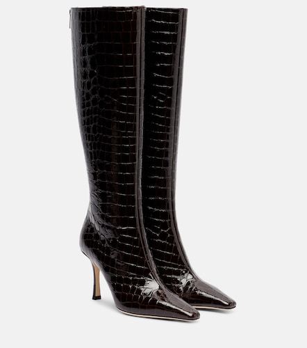 Agathe 85 croc-effect leather knee-high boots - Jimmy Choo - Modalova