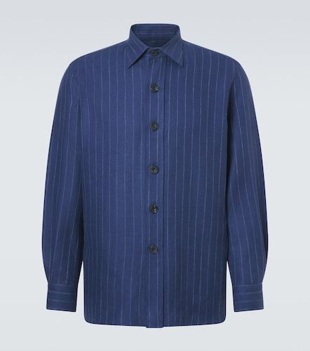Camicia in lino e lana a righe - Rubinacci - Modalova