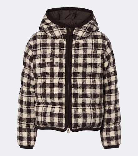 Gingham wool-blend down jacket - Moncler - Modalova