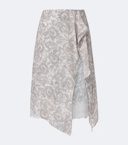 Falda midi de crepé de seda con paisley - Acne Studios - Modalova