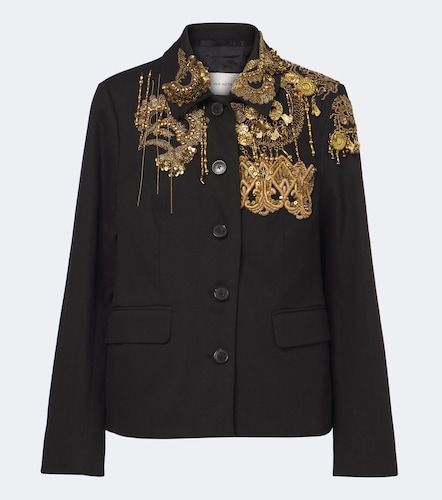 Chaqueta de algodón adornada - Dries Van Noten - Modalova