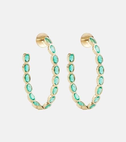 Oval Eternity 18kt gold earrings with emeralds - Octavia Elizabeth - Modalova