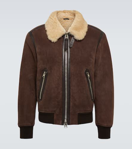 Shearling-trimmed leather blouson - Tom Ford - Modalova