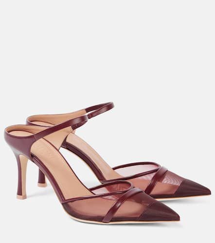 Uma 80 leather-trimmed mesh mules - Malone Souliers - Modalova