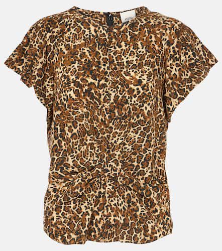 Tullya leopard-print silk-blend top - Isabel Marant - Modalova