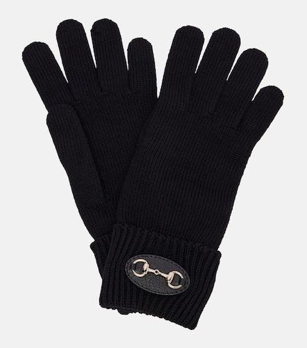 Horsebit ribbed-knit wool gloves - Gucci - Modalova