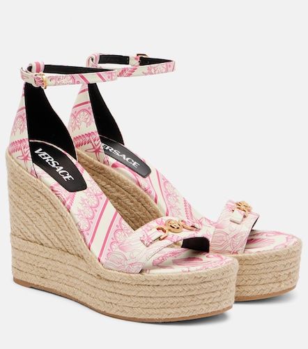 Medusa '95 leather espadrille wedges - Versace - Modalova
