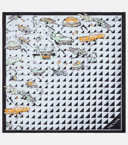 Pañuelo en sarga de seda estampado - Prada - Modalova