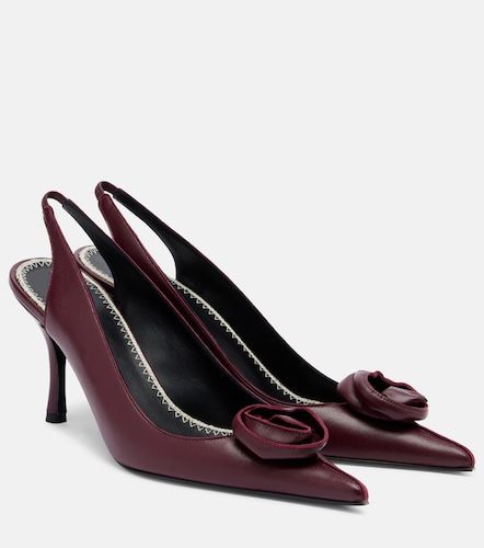 Floral-applique leather slingback pumps - Magda Butrym - Modalova