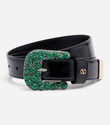 VLogo embellished leather belt - Valentino Garavani - Modalova